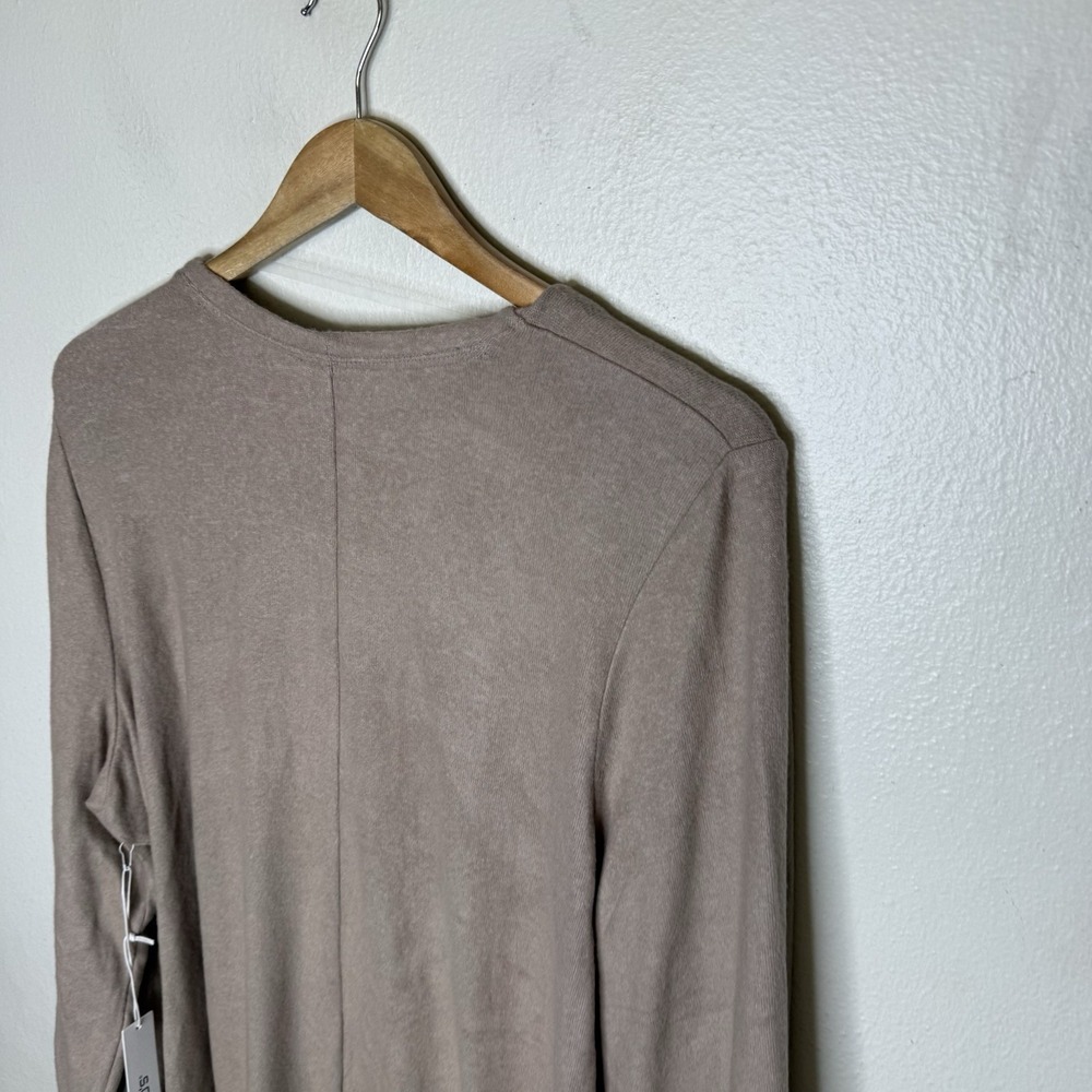New Chicos Knit Top Cozy Tie Front Taupe Cardigan Sweater Size 3 Womens XL - Picture 7 of 12